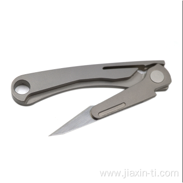 Replaceable blades titanium handle Pocket Knife keychain